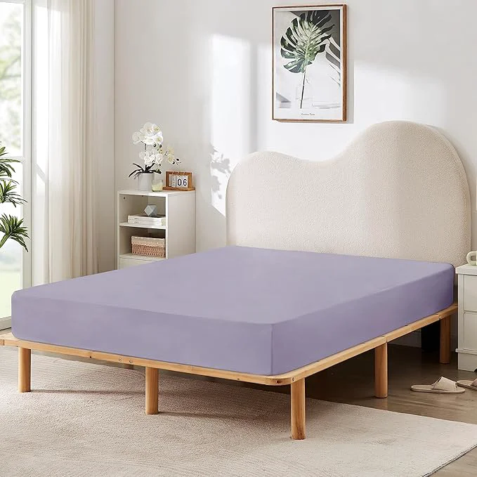 Stylish HBHLFZ King Fitted Sheet Only Soft Breathable Bottom Sheet Fine Crafted