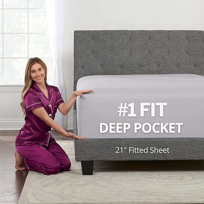 Exceptional XL Twin Sheets Deep Pockets Fitted – Twin XL Fitted Sheets Only – 21 Fitted Refined