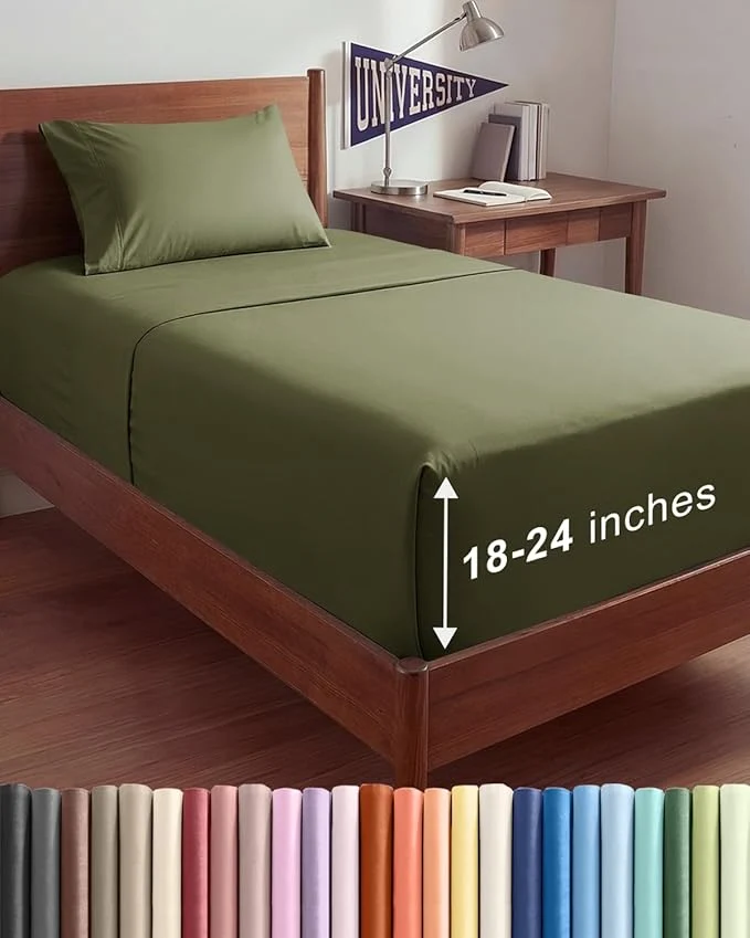 Fashionable Extra Deep Twin XL Sheet Set Breathable