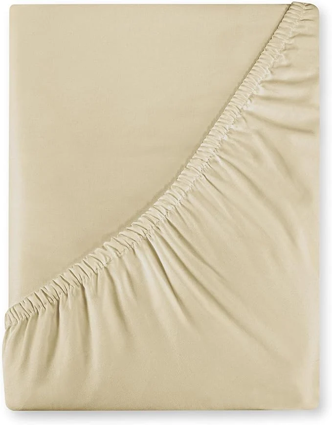 Authentic Royale Linen 400 Thread Count American Grown Cotton Fitted Sheet Twin Size Organic