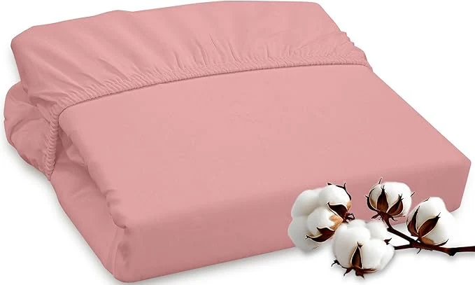 Elite ROYALE LINENS 300 Thread Count Long Staple Combed Cotton Fitted Sheet Twin High-End
