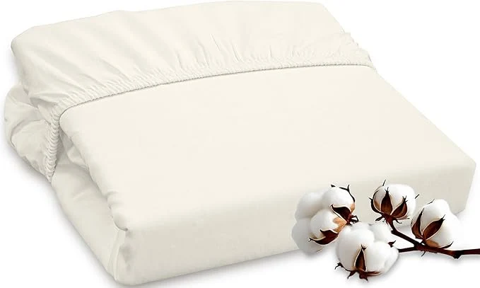 Prestigious ROYALE LINENS 300 Thread Count Long Staple Combed Cotton Fitted Sheet Queen High-Grade