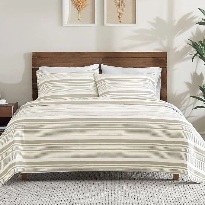 Natural ClevaHome Classic Stripe Sheet Set Specialty