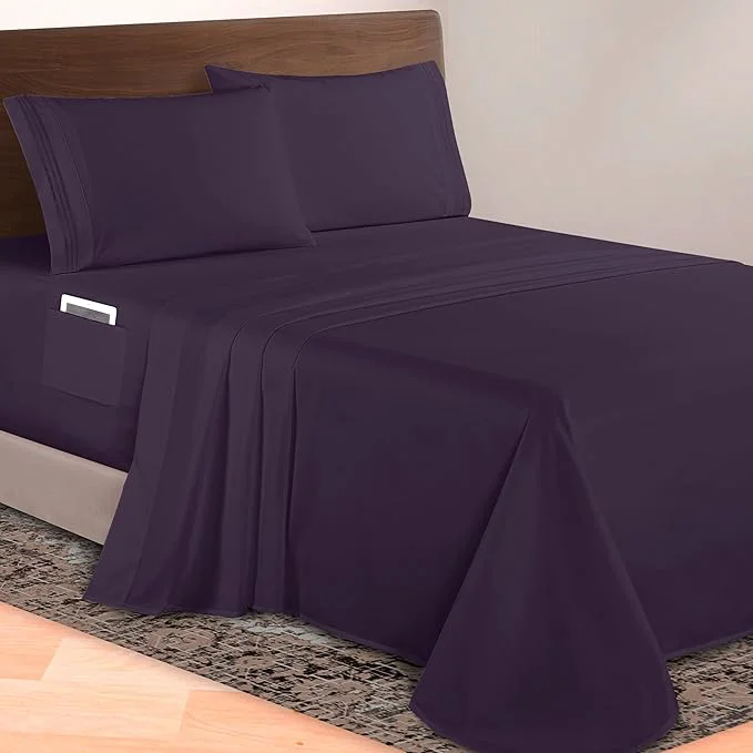 Versatile Elegant Comfort Luxurious 1500 Premium Hotel Quality Microfiber 4-Piece Sheet Certified