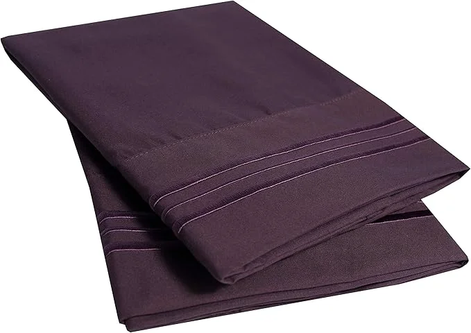 Soft 2 Pack Pillow Case Set 1800 Series Fine Brushed Microfiber Pillowcases Flexible