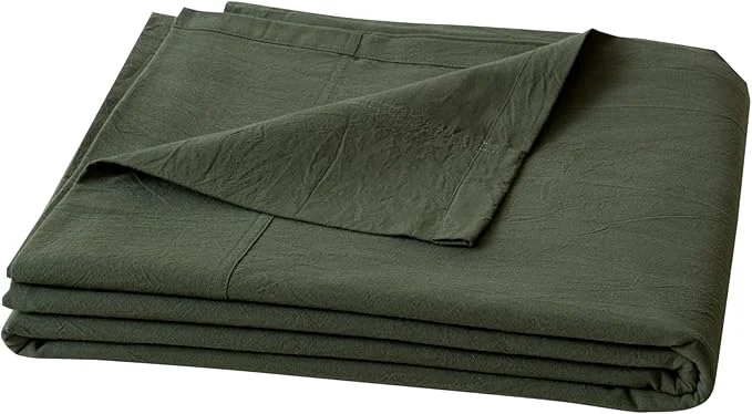 User-Friendly OUCH Flat Sheet Only Washed Cotton Linen Feel Wrinkle- Safe