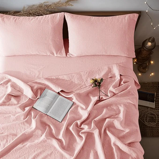 User-Friendly LBRO2M Pure Linen Sheet Set Deep Pocket Up to 16 Bed Sheets Sets Proven