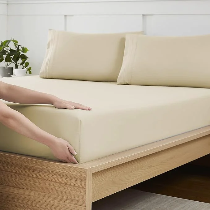 Reusable Twin XL Fitted Sheet Only with Full Elastic Built in Corner Sheet Straps to Minimalist