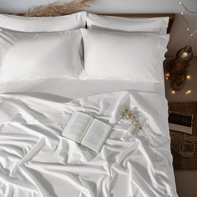 High-Quality LBRO2M Pure Linen Sheet Set Deep Pocket Up to 16 Bed Sheets Sets High-Grade