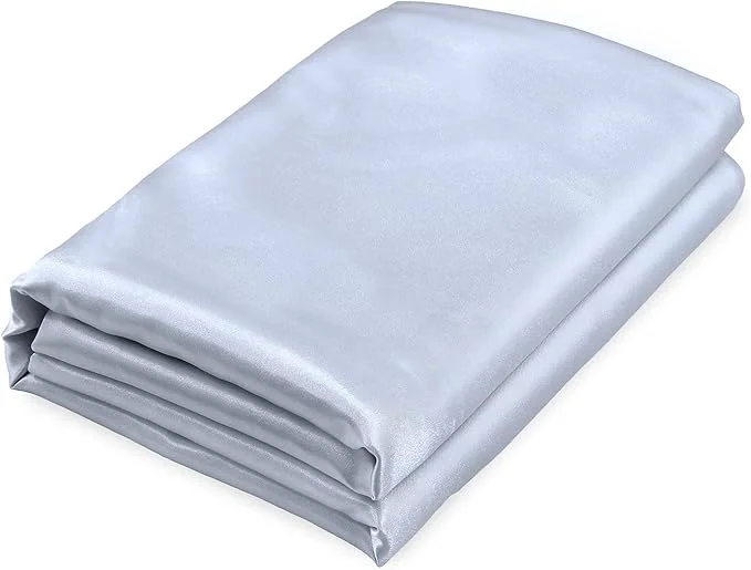 Expertly Made Homiest Baby Blue Satin Flat Sheet High-Quality