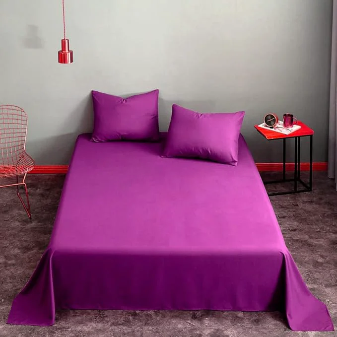 Reusable Microfiber Queen Bedding Flat Sheet Ultra Soft and Wrinkle Stain Resistant Next-Generation