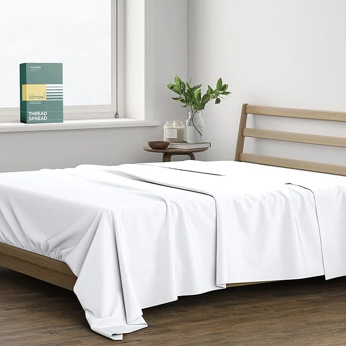 Artisan THREAD SPREAD Organic Cotton Percale Flat Sheet Full Size Functional