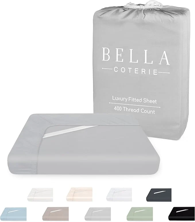 Contemporary Bella Coterie Queen Size Fitted Sheet Only Luxury Bamboo Viscose Functional