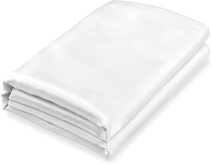 Crafted Homiest White Satin Flat Sheet Minimalist