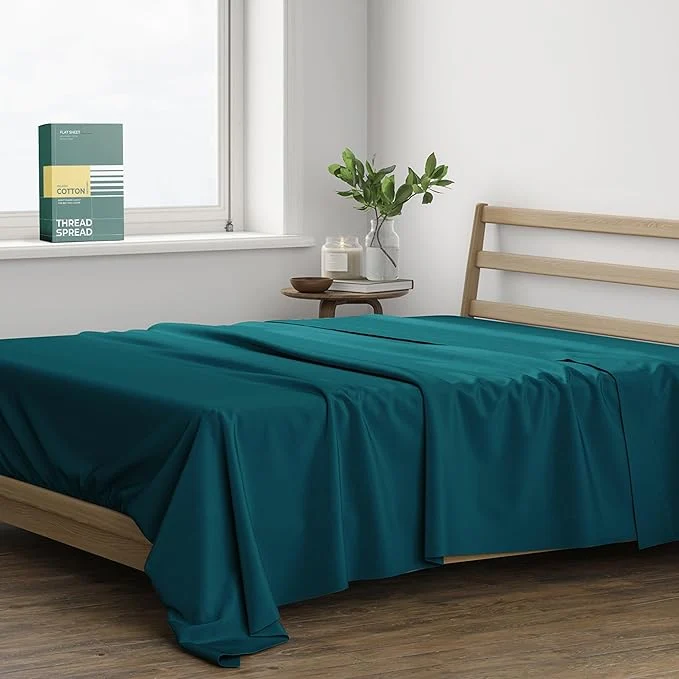 Reliable THREAD SPREAD Organic Cotton Percale Flat Sheet Full Size First-Class