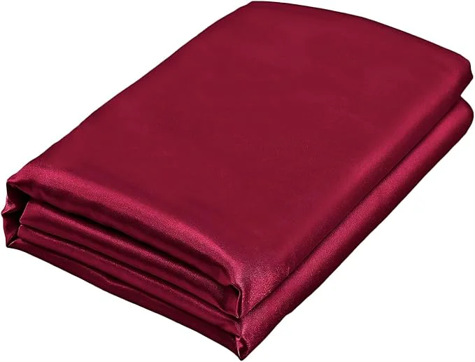 Quality Homiest Burgundy Satin Flat Sheet Minimalist