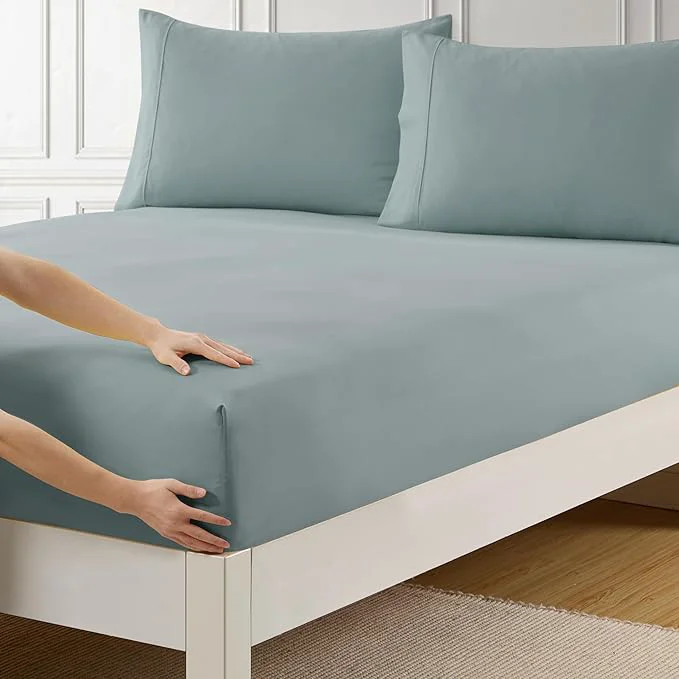 Premium Material Twin XL Fitted Sheet Only with Full Elastic Built in Corner Sheet Straps to Prestigious