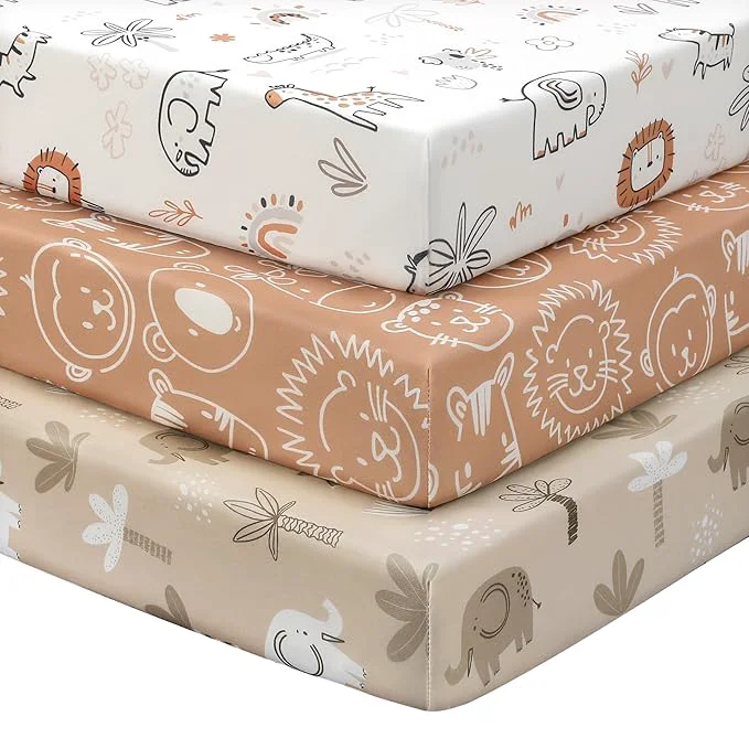 Green Baby Crib Sheets for Boys and Girls 3 Pack Toddler Bed Sheets for 52 x28 Superior