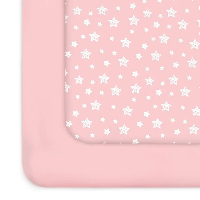 Advanced Pack and Play Sheets Girl 2 Pack Mini Crib Sheets Stretchy Playard Fitted Official