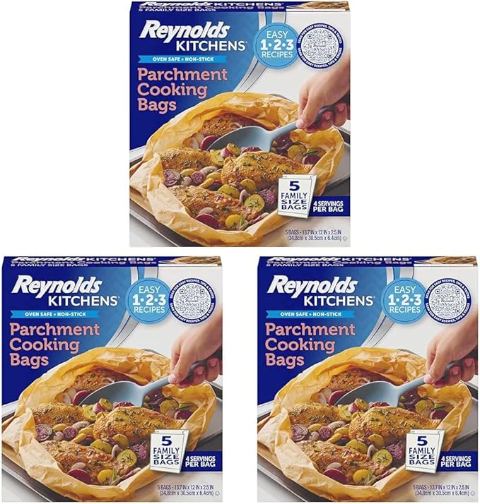 Crafted Reynolds Kitchens Parchment Cooking Bags Family Size Non-Stick Parchment Next-Generation