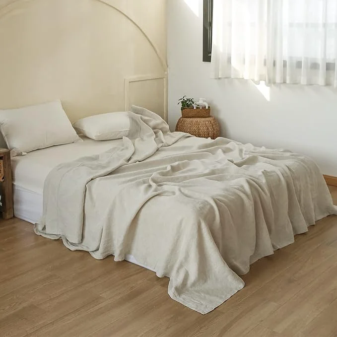 Contemporary Simple Opulence French Linen Flat Sheet Fast