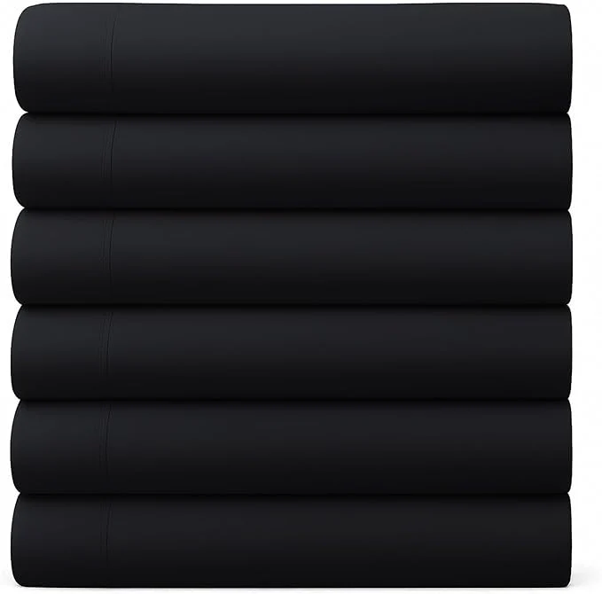 Sustainable GOLD TEXTILES King Flat Sheet 6 Pack – Brushed Microfiber Top Sheets Genuine