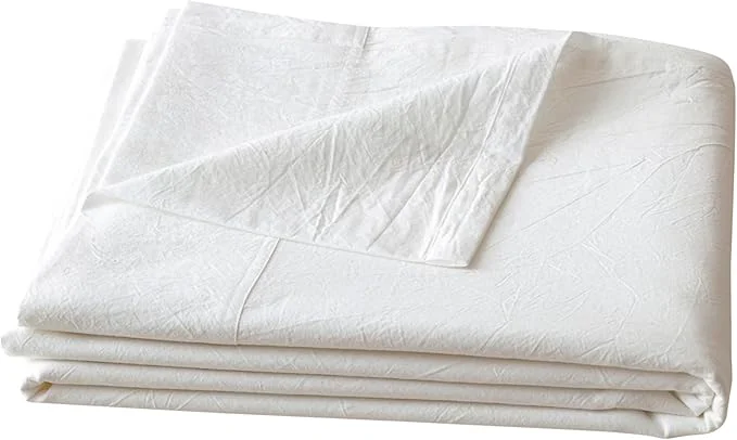 Specialty OUCH Flat Sheet Only Washed Cotton Linen Feel Wrinkle- Classic