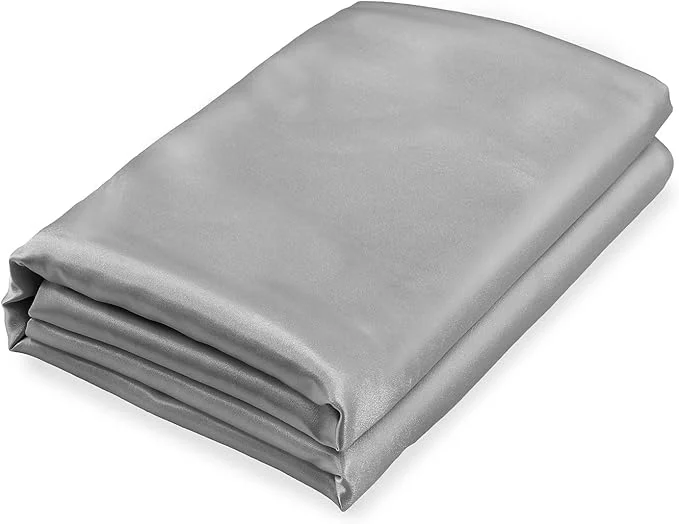 Green Homiest Light Grey Satin Flat Sheet King Size Luxury Ultra Soft Bedding Genuine
