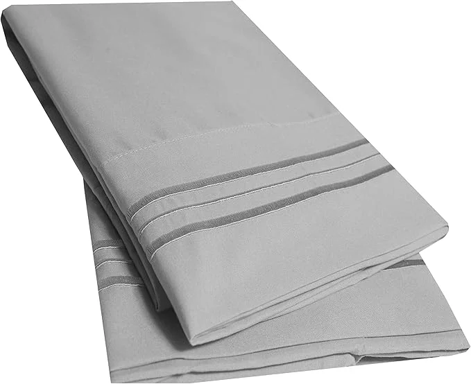 Comfortable 2 Pack Pillow Case Set 1800 Series Fine Brushed Microfiber Pillowcases Lightweight