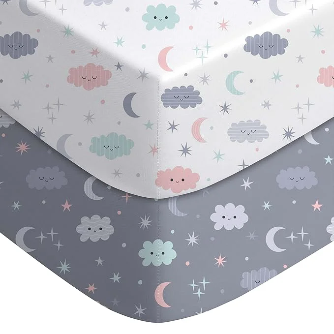 Exclusive Yoofoss Pack and Play Sheets Fitted Mini Crib Sheets 2-Pack Prestigious