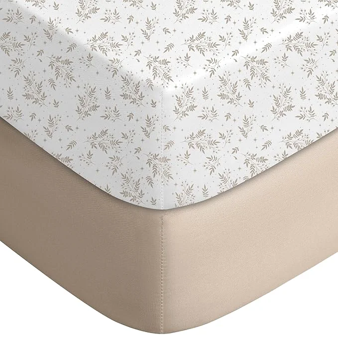 Environmentally Friendly Yoofoss Pack and Play Sheets Fitted Mini Crib Sheets 2-Pack Stylish