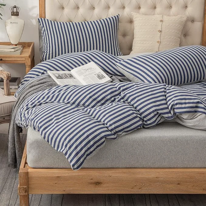 Fine Crafted PURE ERA Jersey Knit Duvet Cover Set T-Shirt Heather Cotton Super Soft Top-Quality