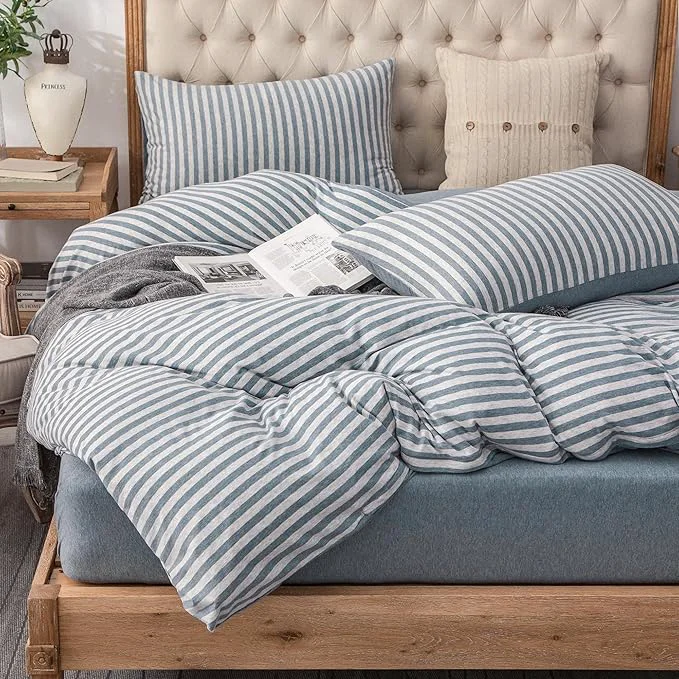 Consistent PURE ERA Jersey Knit Duvet Cover Set T-Shirt Heather Cotton Super Soft Pure