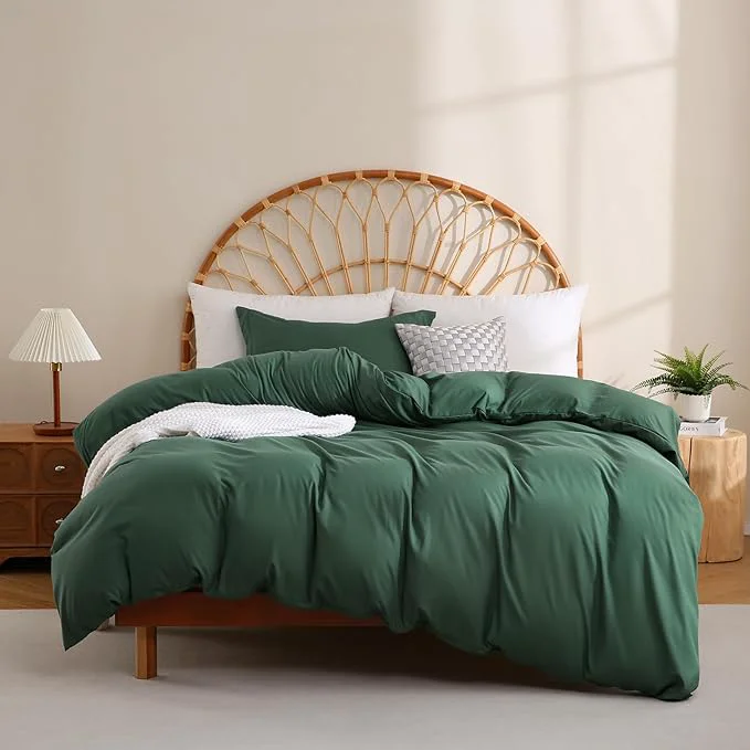 Clean JSD Hunter Green Duvet Cover Set Twin Size 2 Piece Microfiber Kids Duvet Cover Optimized
