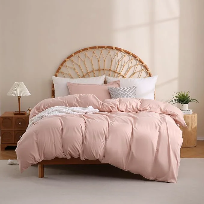 Modern JSD Dusty Pink Duvet Cover Set Twin Size 2 Piece Microfiber Kids Duvet Cover Consistent