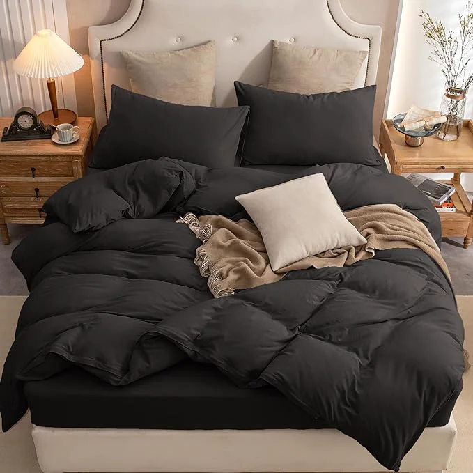 Durable PURE ERA Jersey Knit Duvet Cover Set T-Shirt Cotton Super Soft Comfy 2pc Sophisticated