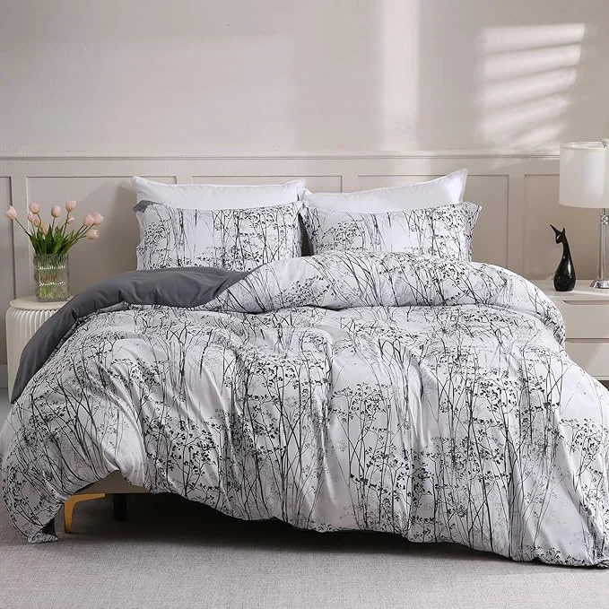 User-Friendly LONAVA Queen Botaincal 3 Pcs Duvet Cover Set Breathable Soft Microfiber Deep Authentic