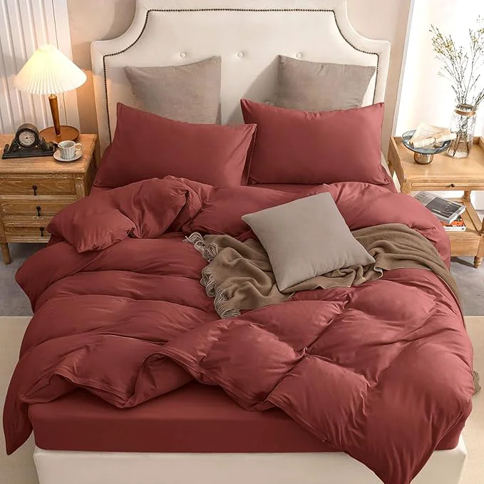 Elegant PURE ERA Jersey Knit Duvet Cover Set T-Shirt Cotton Super Soft Comfy 3pc User-Friendly