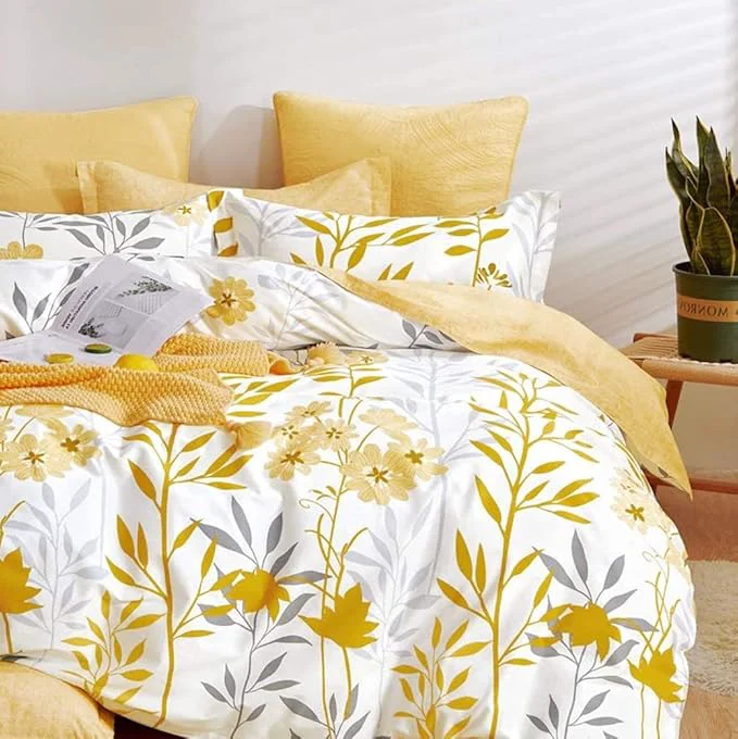 Enhanced SLEEPBELLA Duvet Cover Set 600 Thread Count White Floral Cotton Bedding Set Carefully Designed