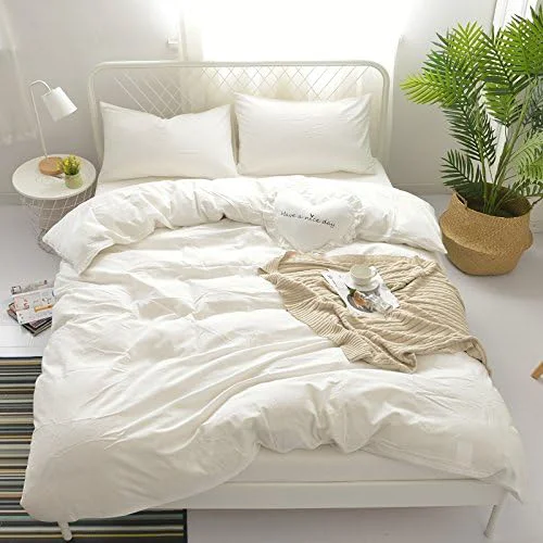 Optimized Washed Cotton Duvet Cover Bedding Set Comfortable and Unique Style Easy-to-Use