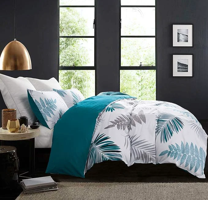Healthy SLEEPBELLA Duvet Cover Twin 600 Thread Count Cotton Leaf Botanical Pattern Clean