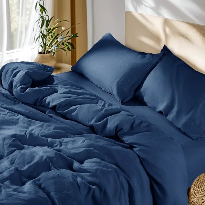 Natural SONORO KATE French Linen Duvet Cover Queen Size Soft Breathable Enhanced