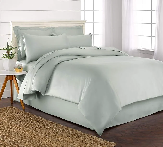 Crafted Twin Duvet Cover by Pure Bamboo 2 Piece Set Organic Viscose Modern