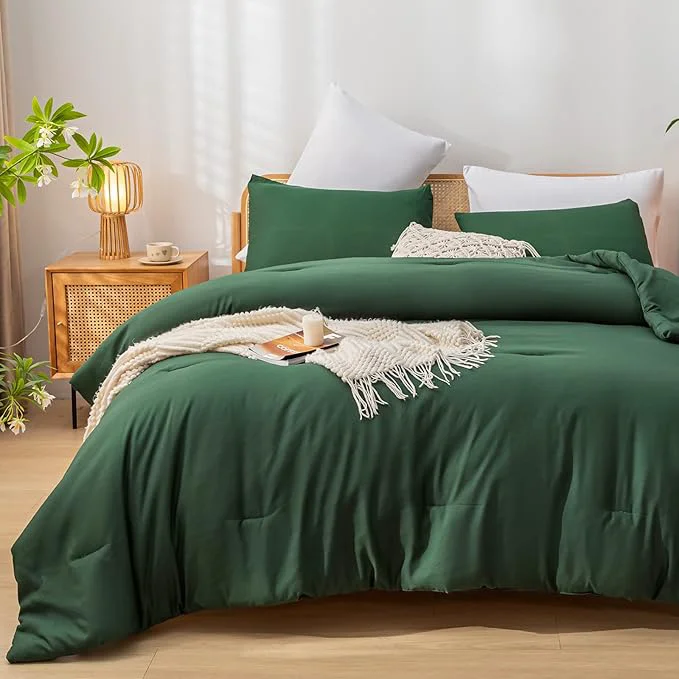 Responsible weigelia Emerald Full Size Comforter 3PCS Microfiber Full Size Comforters Set Top-Quality