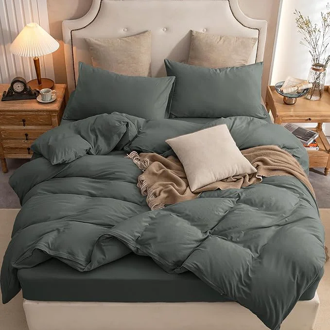 Fine Crafted PURE ERA Jersey Knit Duvet Cover Set T-Shirt Cotton Super Soft Comfy 3pc Optimized