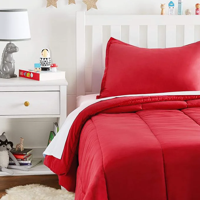 Fine Crafted Amazon Basics 2 Piece Easy Wash Microfiber Kid’s Comforter and Pillow Sham Set Specialty