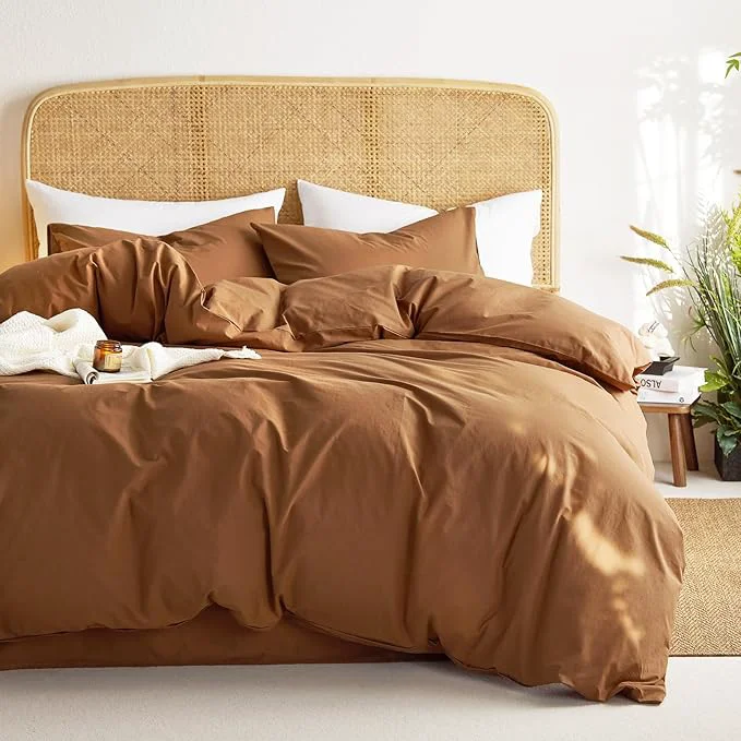 First-Class Wake In Cloud – Cotton Duvet Cover Set King Size Caramel Terracotta Premium Material