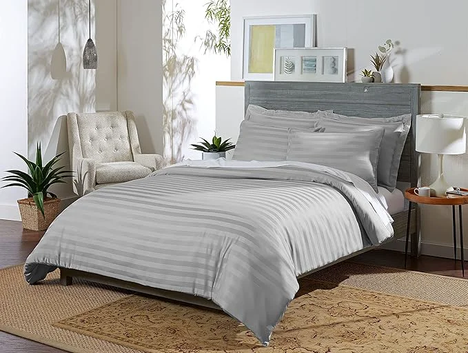 Lightweight Pure Bamboo Queen Duvet Cover 3 Piece Set Organic Viscose High-Performance