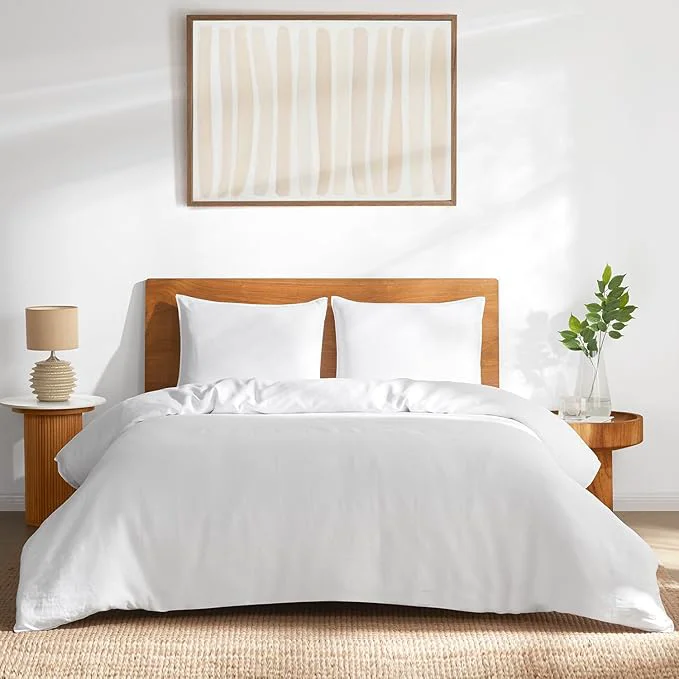 Minimalist DAPU Linen Duvet Cover Twin 2PCs Pure Natural French Flax Linen Duvet Refined