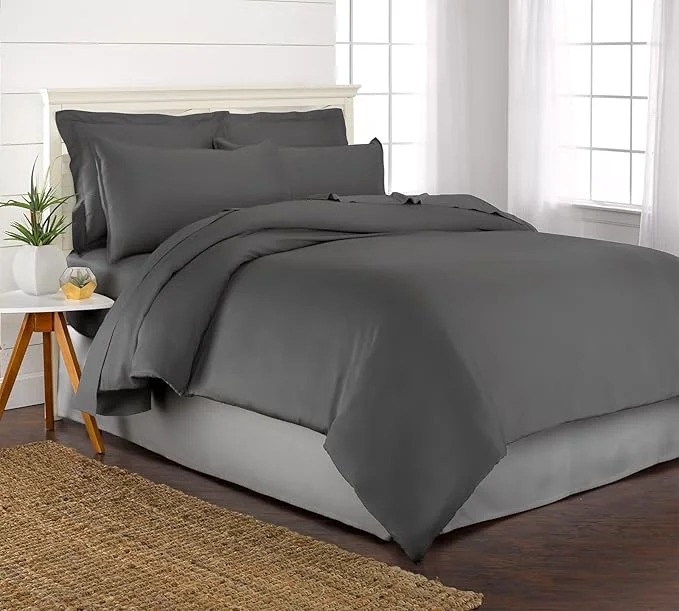 Secure King Duvet Cover by Pure Bamboo 3 Piece Set Organic Viscose Enhanced